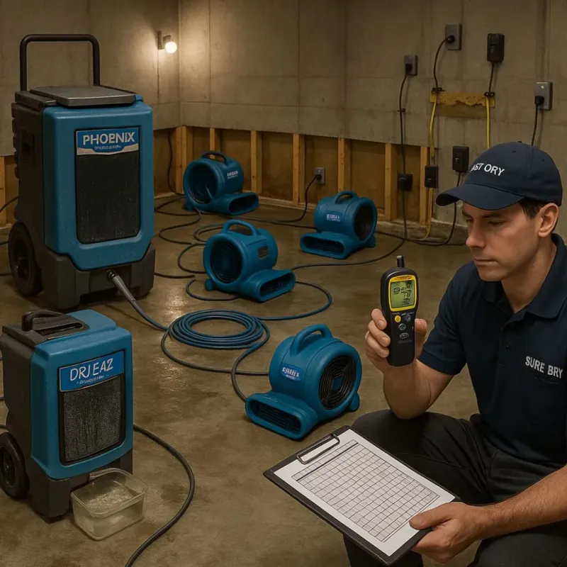 Structural Drying and Dehumidification process in Blairsville, GA